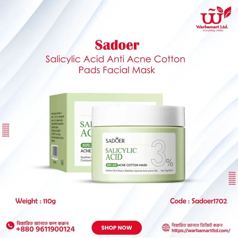 SADOER  Salicylic Acid Anti Acne Cotton Pads Facial Mask