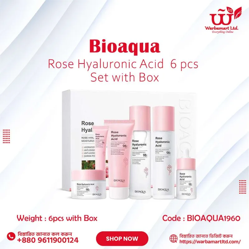 Bioaqua Rose Hyaluronic Acid  6 pcs Set with Box