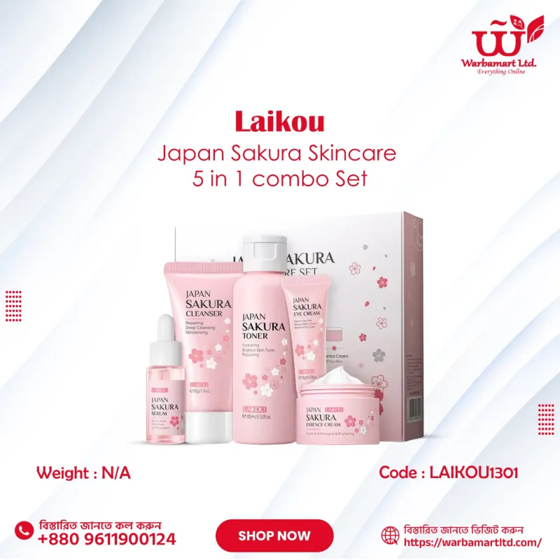 Laikou Japan Sakura Skincare 5 in 1 combo Set