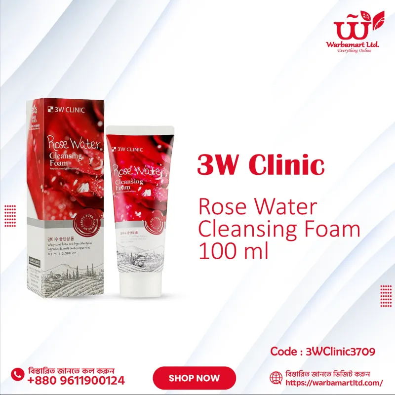3w Clinic Rose Water Cleansing Foam 100 ml
