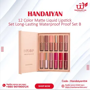 Handaiyan 12 Color Matte Liquid Lipstick Set Long-Lasting Waterproof Proof Set B
