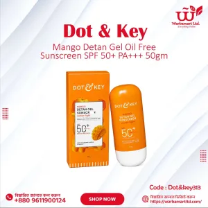 Dot & Key Mango Detan Gel Oil Free Sunscreen SPF 50+ PA+++ 50gm