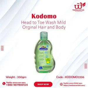 Kodomo Head to Toe Wash Mild Orginal Hair and Body 200ml