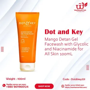 Dot & Key Mango Detan Gel Facewash with Glycolic and Niacinamide for All Skin 100mL